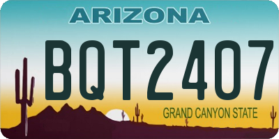 AZ license plate BQT2407