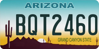 AZ license plate BQT2460