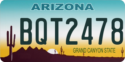 AZ license plate BQT2478