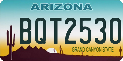 AZ license plate BQT2530
