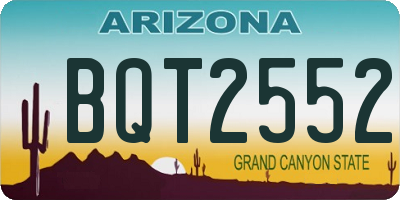 AZ license plate BQT2552