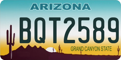 AZ license plate BQT2589