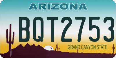 AZ license plate BQT2753