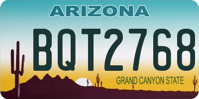 AZ license plate BQT2768