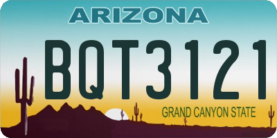 AZ license plate BQT3121