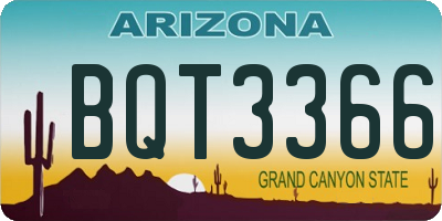 AZ license plate BQT3366