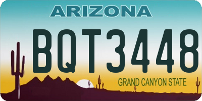 AZ license plate BQT3448