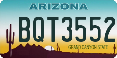 AZ license plate BQT3552