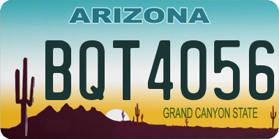 AZ license plate BQT4056