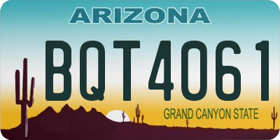 AZ license plate BQT4061
