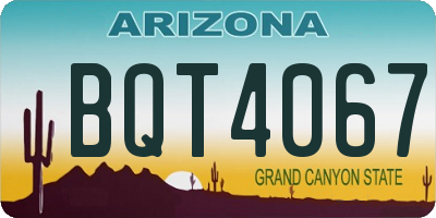 AZ license plate BQT4067