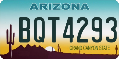 AZ license plate BQT4293