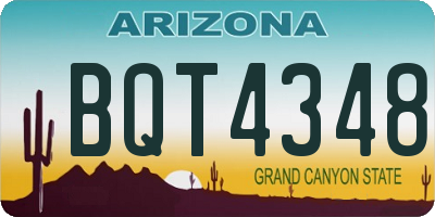 AZ license plate BQT4348