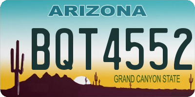 AZ license plate BQT4552