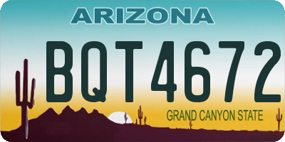 AZ license plate BQT4672