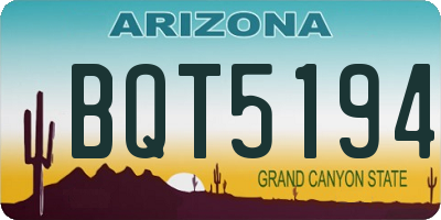 AZ license plate BQT5194