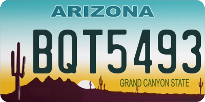 AZ license plate BQT5493