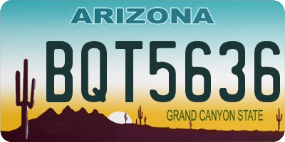 AZ license plate BQT5636