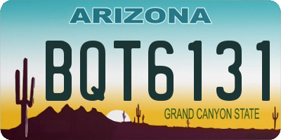 AZ license plate BQT6131