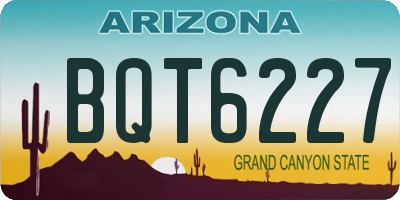 AZ license plate BQT6227