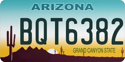 AZ license plate BQT6382