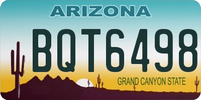 AZ license plate BQT6498