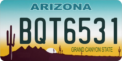 AZ license plate BQT6531