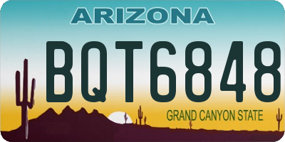 AZ license plate BQT6848