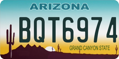 AZ license plate BQT6974