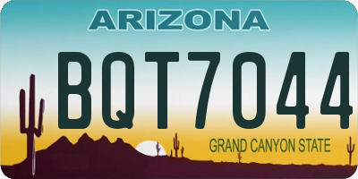 AZ license plate BQT7044