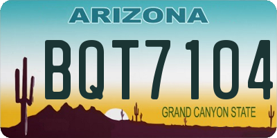 AZ license plate BQT7104