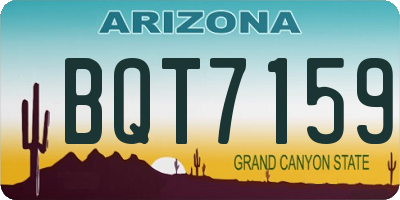 AZ license plate BQT7159