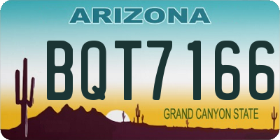 AZ license plate BQT7166