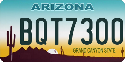 AZ license plate BQT7300