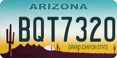 AZ license plate BQT7320