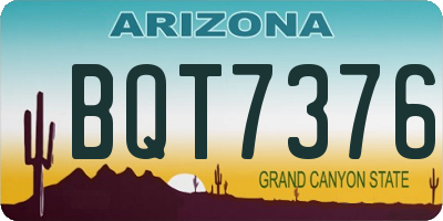 AZ license plate BQT7376
