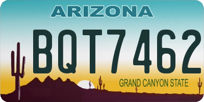 AZ license plate BQT7462