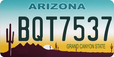 AZ license plate BQT7537