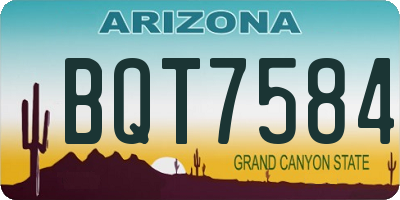 AZ license plate BQT7584