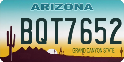 AZ license plate BQT7652