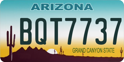 AZ license plate BQT7737