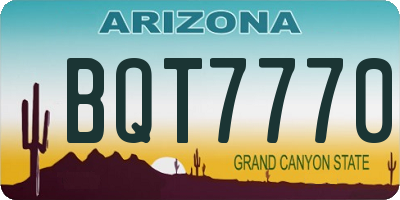 AZ license plate BQT7770