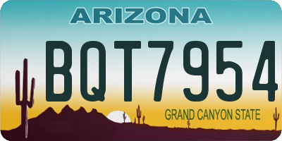 AZ license plate BQT7954