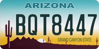 AZ license plate BQT8447