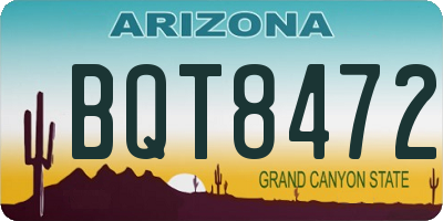 AZ license plate BQT8472