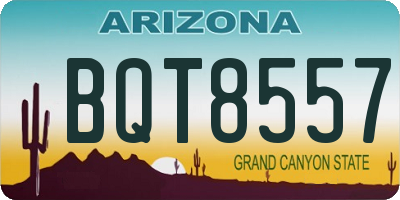 AZ license plate BQT8557