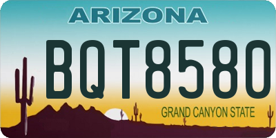 AZ license plate BQT8580