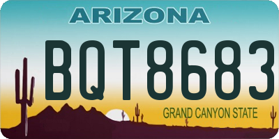 AZ license plate BQT8683
