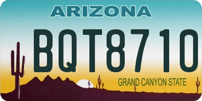 AZ license plate BQT8710