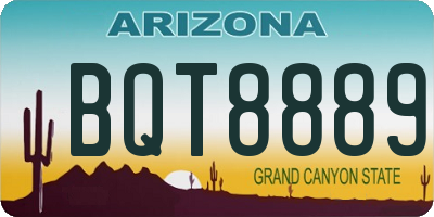 AZ license plate BQT8889